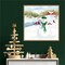 Snowman Christmas II by Tara Reed 22-in. W x 22-in. H. Canvas Wall Art Print Framed in Natural